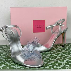 Kate Spade Giulia Sandals Metallic Heels New